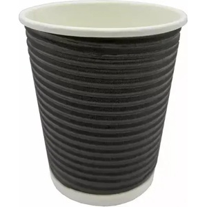  Картонени чаши 8oz двустенни Ф80 ЧЕРНИ, 20х25 бр (397127)