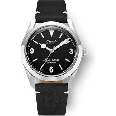 Nivada Grenchen Super Antarctic 3.6.9 Black - Black Leather White Stitching
