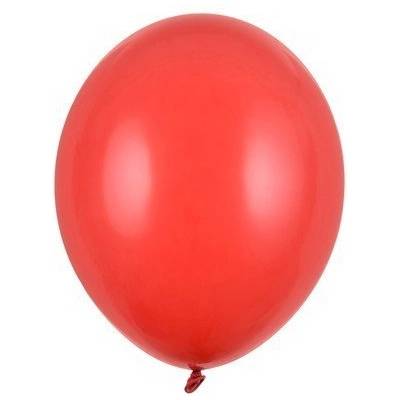 Party Deco Пастелен латексов балон - маково червено - 12 см (sb5p-007j)