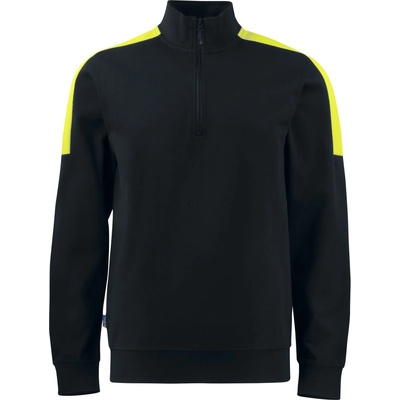 ProJob 2128 sweatshirt 1/Мъжки суитшърт с 2 ципа и 1/2 ципа - черен/жълт, размер s (64212819701)