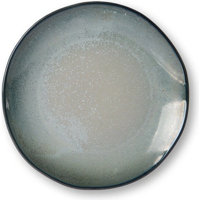 Tyrkysovo šedý ručne tvarovaný jedálenský tanier Home Chef - 27 x 26,5 x 3cm - HKLIVING