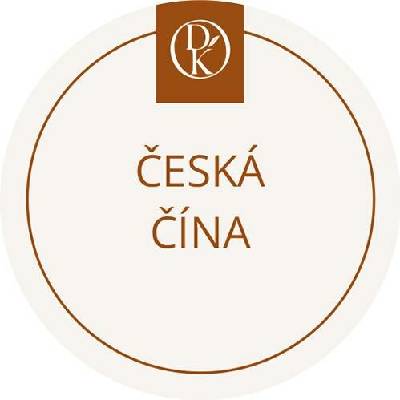 Davídkovo koření Etiketa Česká čína béžová průměr 4,5 cm 1 ks