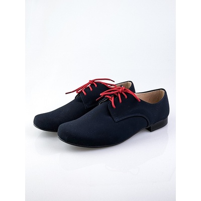 Chlapecké dětské společenské kožené boty 99 modré nubuk – Zboží Dáma