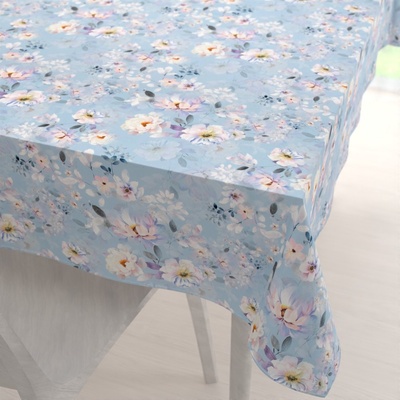 Biante Sametový obdélníkový ubrus Tamara TMR-044 Jarní květy na nebesky modrém 130x220 cm