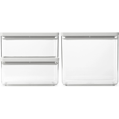 Brabantia Kuchynské dózy Tasty+ svetlosivé 1,5 l + 3,5 l 3 ks