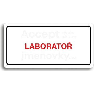 ACCEPT Piktogram LABORATOŘ - bílá tabulka - barevný tisk