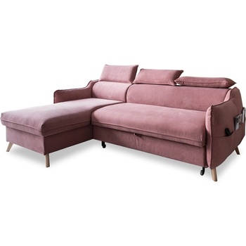 Miuform Ъглов диван от светлорозово кадифе (ляв ъгъл) Sweet Harmony - Miuform (817MO235)