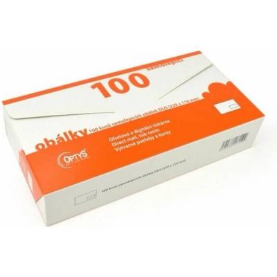 Samolepicí obálky s okýnkem vpravo, dlouhé, 100 ks