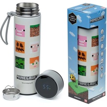 Minecraft Termoláhev s teploměrem 450 ml bílá potisk
