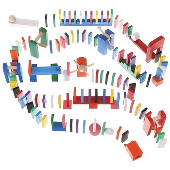 Kruzzel Дървени домино, цветни, 360 броя (00022914)