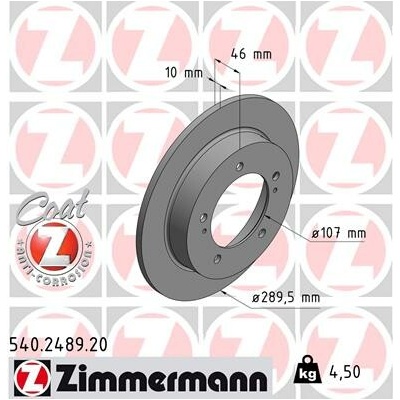Brzdový kotúč ZIMMERMANN 540.2489.20 (540248920)
