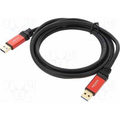 Delock 82745 USB A vidlice z obou stran zlacený 2m černý
