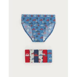 Marks & Spencer Слипове от чист памук със щампа коли, 7 броя в опаковка (2-8 години) Marks & Spencer многоцветна Marks & Spencer | Mnogotsveten | Момчешки | 3-4 години