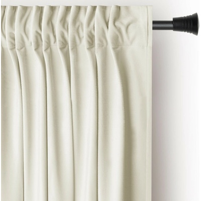 Záves AmeliaHome Velvet s multifunkčnou páskou 140x270 cm krémový, veľkosť 140x270