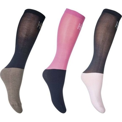 HKM Podkolenky jezdecké Mikrobavlna Colour 3 páry pink navy grey – Zboží Dáma