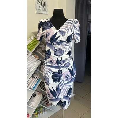 Botega Elena | Pouzdrové zavinovaní šaty DEBORA Modrá 0020332