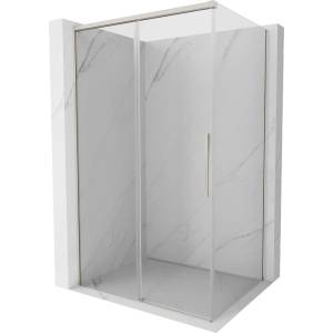 Mexen Rox плъзгаща се душ кабина 145 x 120 см, прозрачна, матиран никел - 8C2-145-120-97-00 (8C2-145-120-97-00)