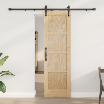 vidaXL Преплъзваща се врата ORKDAL 61 x 198, 5 см Естествено и черно (3445575)