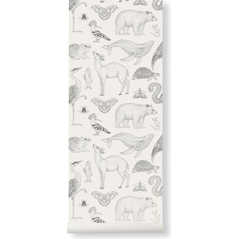 Ferm Living Тапет Katie Scott Animals крем (1100821768)