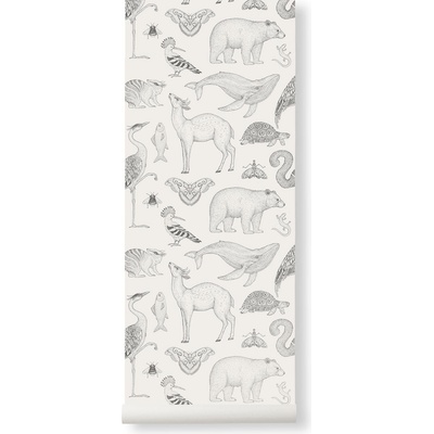 Ferm Living Тапет Katie Scott Animals крем (1100821768)