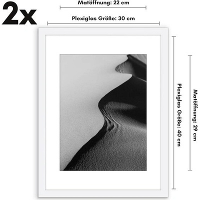 Obrazové rámy Americanflat 30x40 cm v bílé barvě – obrazové rámy 23x30 cm s paspartou a 40x30 cm – Zbozi.Blesk.cz
