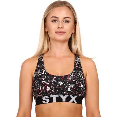 Styx Дамски спортен бюстгалтер Styx sport art Jáchym Styx | Cheren Byal Mnogotsveten | ЖЕНИ | L