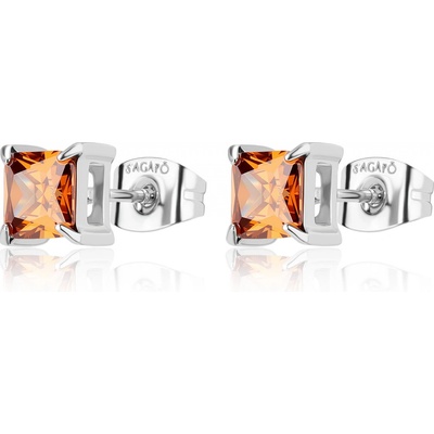 S'Agapõ Stylové ocelové náušnice s kubickými zirkony Stellar STK16