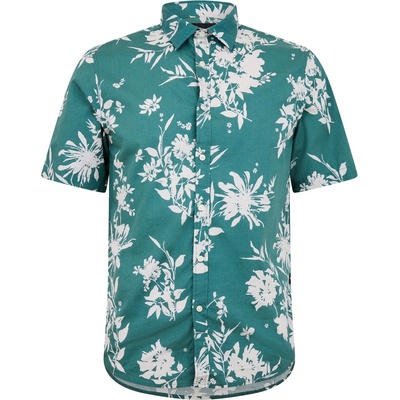Replay Men's Floral Print Short-Sleeve Patterned Shirt - Green 010