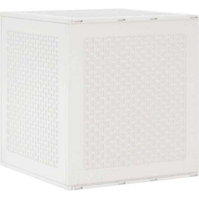 vidaXL Кутия за съхранение Бяло 55 x 53 x 57 см Полипропилен (870581)