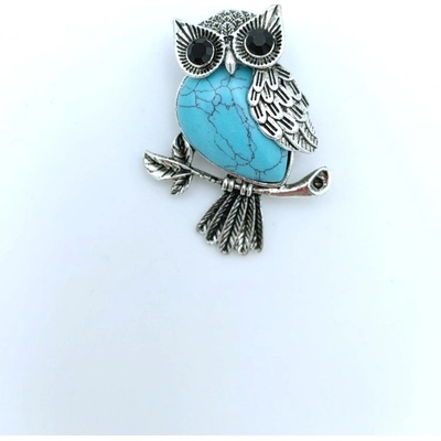 Phoenix brož Sedící sova modrá 1427111742