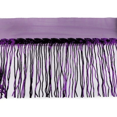 Prima-obchod Prýmek monofilový s flitrovými třásněmi šíře 20 cm, barva 7 fialová purpura