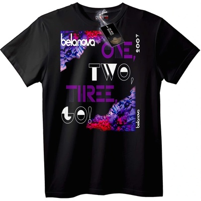 NOONEBRAND Тениска Едно Две Три Напред - 2XL, White