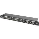 Lanberg patch panel 24 port 1U CAT. 5E shielded, black (PPS5-1024-B) - megamag