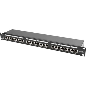 Lanberg patch panel 24 port 1U CAT. 5E shielded, black (PPS5-1024-B) - megamag