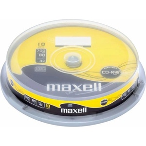 Maxell CD-RW80 MAXELL, 700MB, 52x, 10 бр (ML-DC-CDRW-10-CAKE) - hits