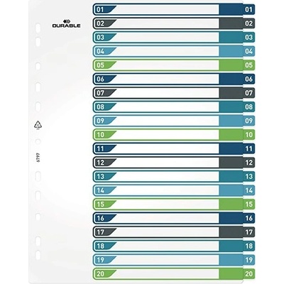 DURABLE Регистър DURABLE plastic A/4 maxi 1-20 цвят 679727 (679727)
