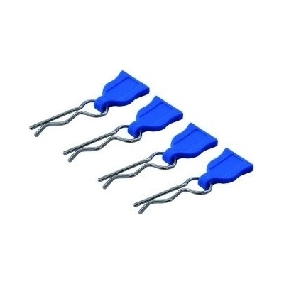 RC PARTS ULTIMATE RACING Sponky karoserie s gumovou vlaječkou modrá 4 ks