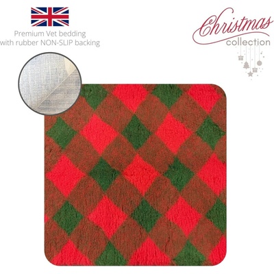 DRYBED Premium Vet Bed XMAS Káro diagonal