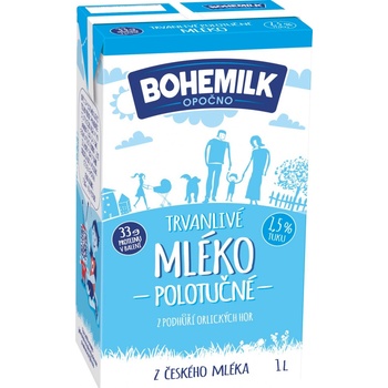 Bohemilk trvanlivé mléko polotučné 1,5% 1 l