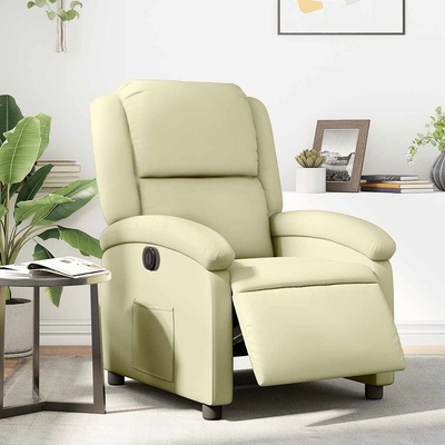 vidaXL 3204256 Elektrické polohovací krémové pravá kůže