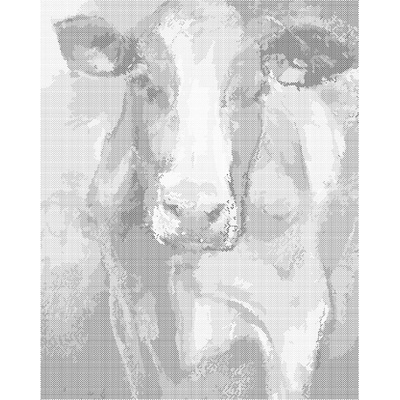 ZUTY Bodkovanie - FAREBNÁ HLAVA KRAVY Rámovanie: bez rámu a bez vypnutia plátna, Rozmer: 40x50 cm