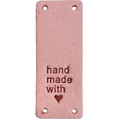Pro Háčkování Handmade cedulka přes okraj 20x50 mm pudrová koženka