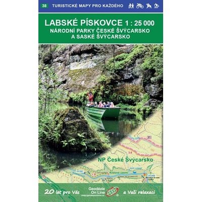Labské pískovce, národní parky České a Saské Švýcarsko - turistická mapa
