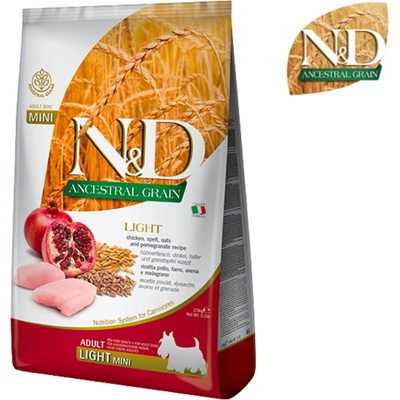 N&D Ancestral Grain Dog Adult Light Mini Chicken & Pomegranate 2,5 kg