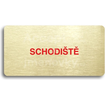 ACCEPT Piktogram SCHODIŠTĚ - zlatá tabulka - barevný tisk bez rámečku