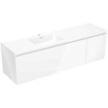 Mexen Orio шкаф за баня 160 см с мивка Otis лява, 1S, 1D, бял гланц - 91A13-16047-3-BBFF00-W18L00 (91A13-16047-3-BBFF00-W18L00)