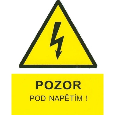 Značení č. 2 Pozor pod napětím 9x12cm