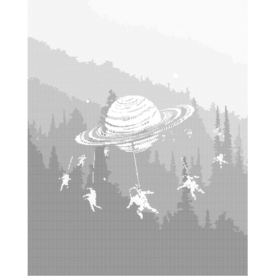 ZUTY Bodkovanie - PLANETA S KOZMONAUTMI Rámovanie: bez rámu a bez vypnutia plátna, Rozmer: 40x50 cm