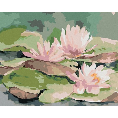Zuty Malování Podle Čísel Růžové Japonské Lekníny 80 x 100 cm Plátno Rám