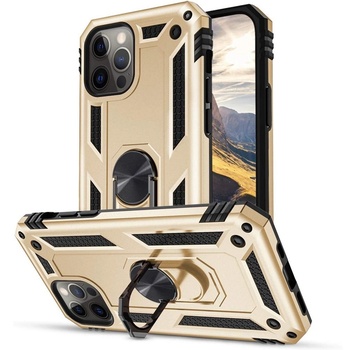 TokShop Xiaomi Redmi 10 / Redmi 10 (2022), Пластмасов заден капак, средна устойчивост на удар, силиконова вътрешна част, пръстен за държач за телефон, Defender, златен (106061) (106061) (106061)